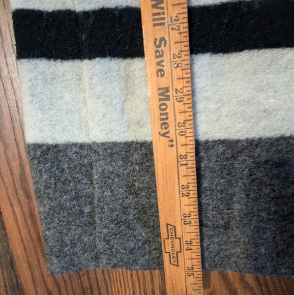 Talbots Coat Jacket Black Gray Stripe Classic Size M Wool Blend - Picture 8 of 13